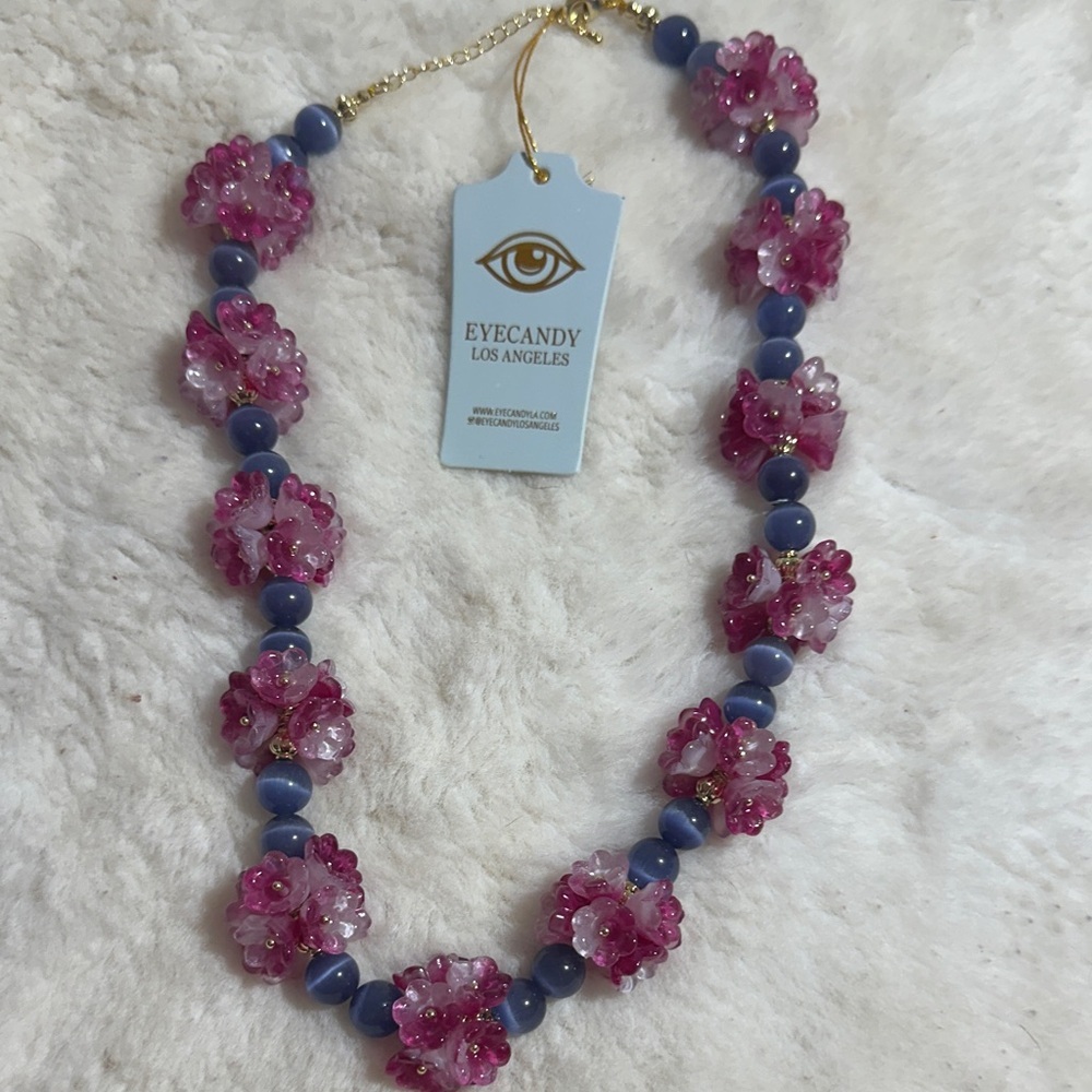 Eye candy Los Angeles amethyst floral necklace